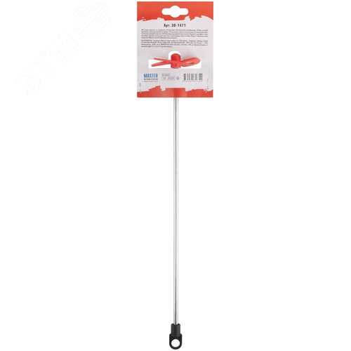 Миксер для краски,  60x365 мм, оцинкованный стержень диаметром 6 мм, пластмассовая насадка тип пропеллер - фото 4