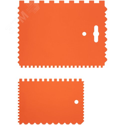 Набор пластиковых зубчатых шпателей, 2 шт: 175x130 мм, 130x90 мм - фото 1