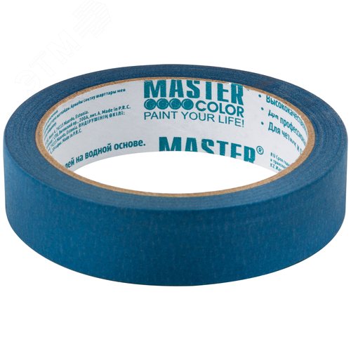 Изображение товара Лента малярная бумажная синяя, термостойкость до 100град.C, УФ-стойкость до 14 дней, 24 мм х 25 м (шт)