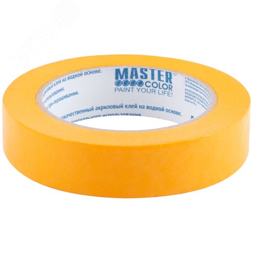 Изображение товара Лента малярная золотистая, рисовая бумага, термостойк. до 120°C, УФ-стойкость до 30 дней, 25 мм х 50 м (шт)