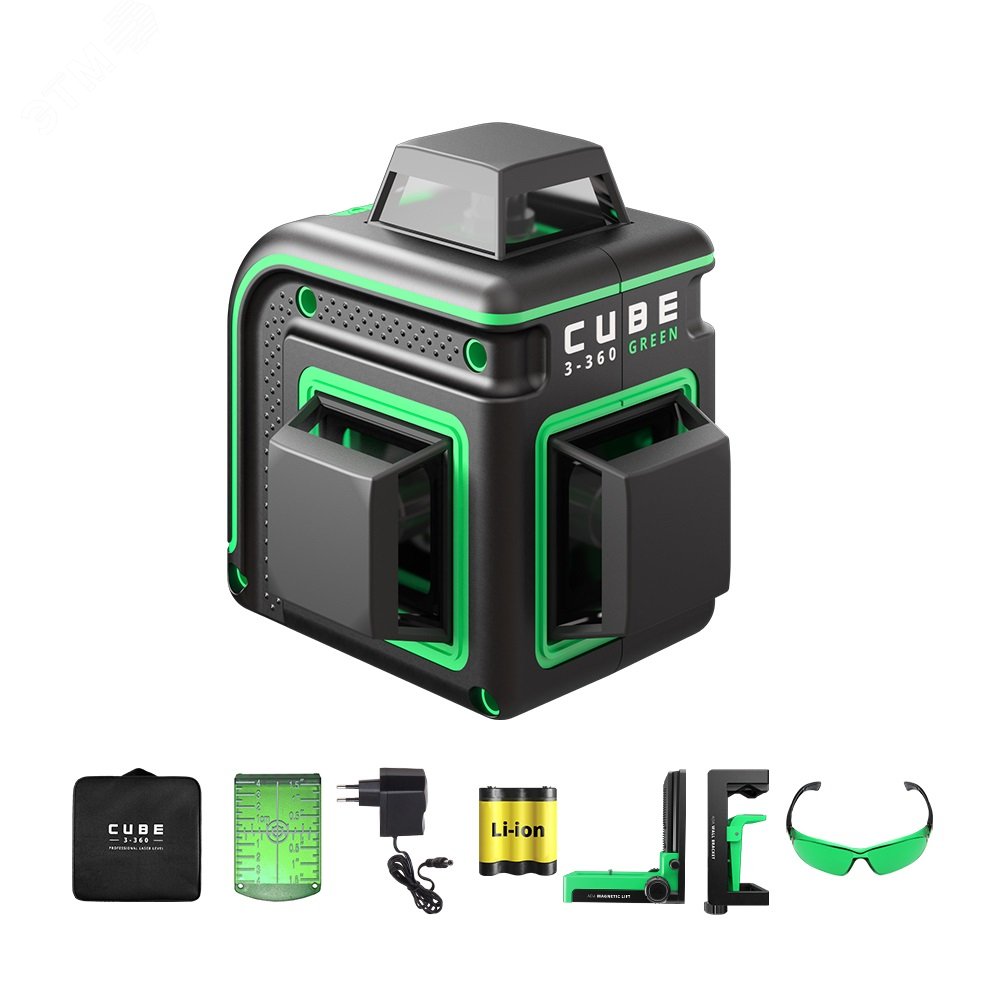 Уровень лазерный Cube 3-360 GREEN Home Еdition А00566 ADA - превью 2