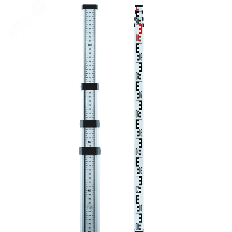 Рейка нивелирная телескопическая STAFF 4 (TN14) (рейка – отсчет мм шкалы снизу вверх, чехол, 4 м) А00142 ADA