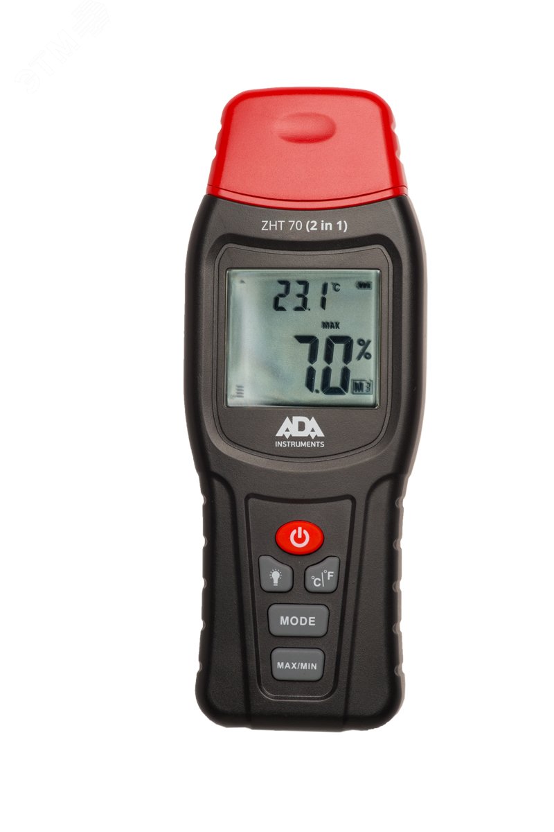 Измеритель влажности и температуры контактный ZHT 70 2 in 1 древесина, стройматериалы, температура воздуха А00518 ADA - превью 2