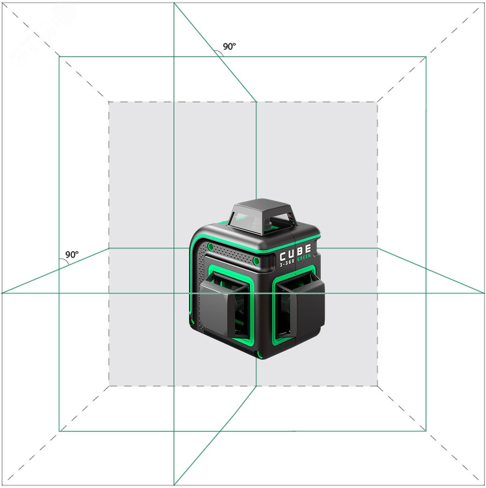 Уровень лазерный Cube 3-360 GREEN Home Еdition А00566 ADA - превью 3