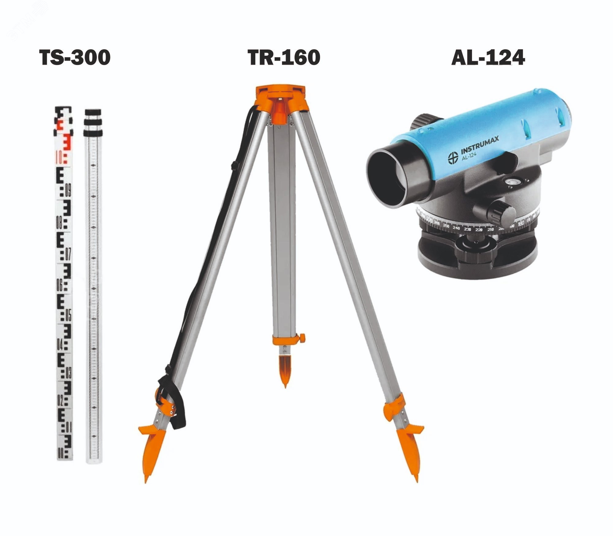 Изображение товара Комплект Нивелир AL-124 + Рейка TS-300 + Штатив TR-160 (шт)