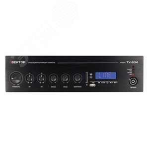 Изображение товара Микшер-усилитель комбинированный компактный, мощность 60 Вт, цифровой FM тюнер, MP3 плеер, USB, SD, Bluetooth, питание 220 В, рэковое крепление (шт)