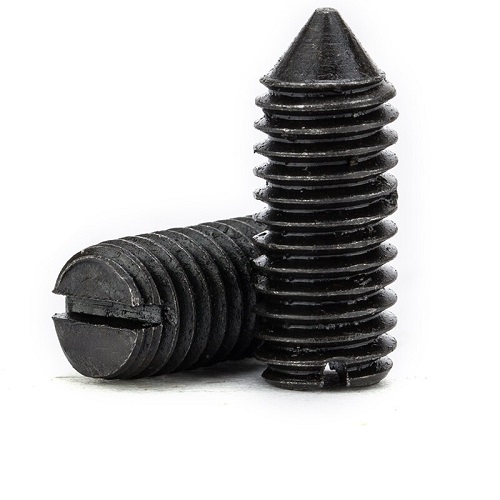 DIN 553 Винт М6х8 14Н ZN установочный с острым    концом и прямым шлицем оцинкованный