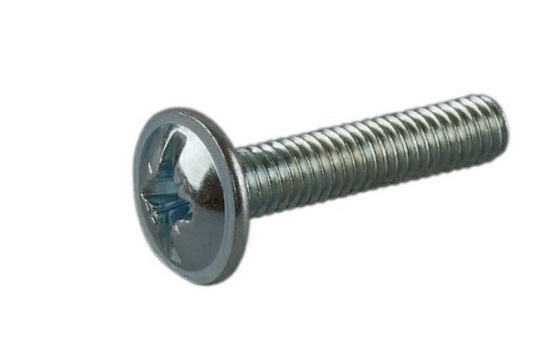 Винт DIN 967-М4х12-4.8-Z-А2К с полукруглой        головкой и буртом оцинкованный