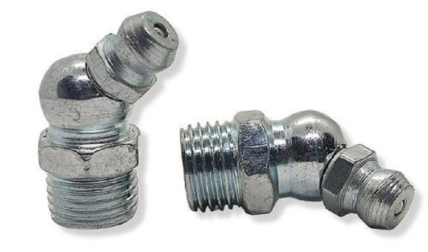 Пресс-масленка DIN 71412 М10х1х45 ZN Form B       угловая с конической головкой