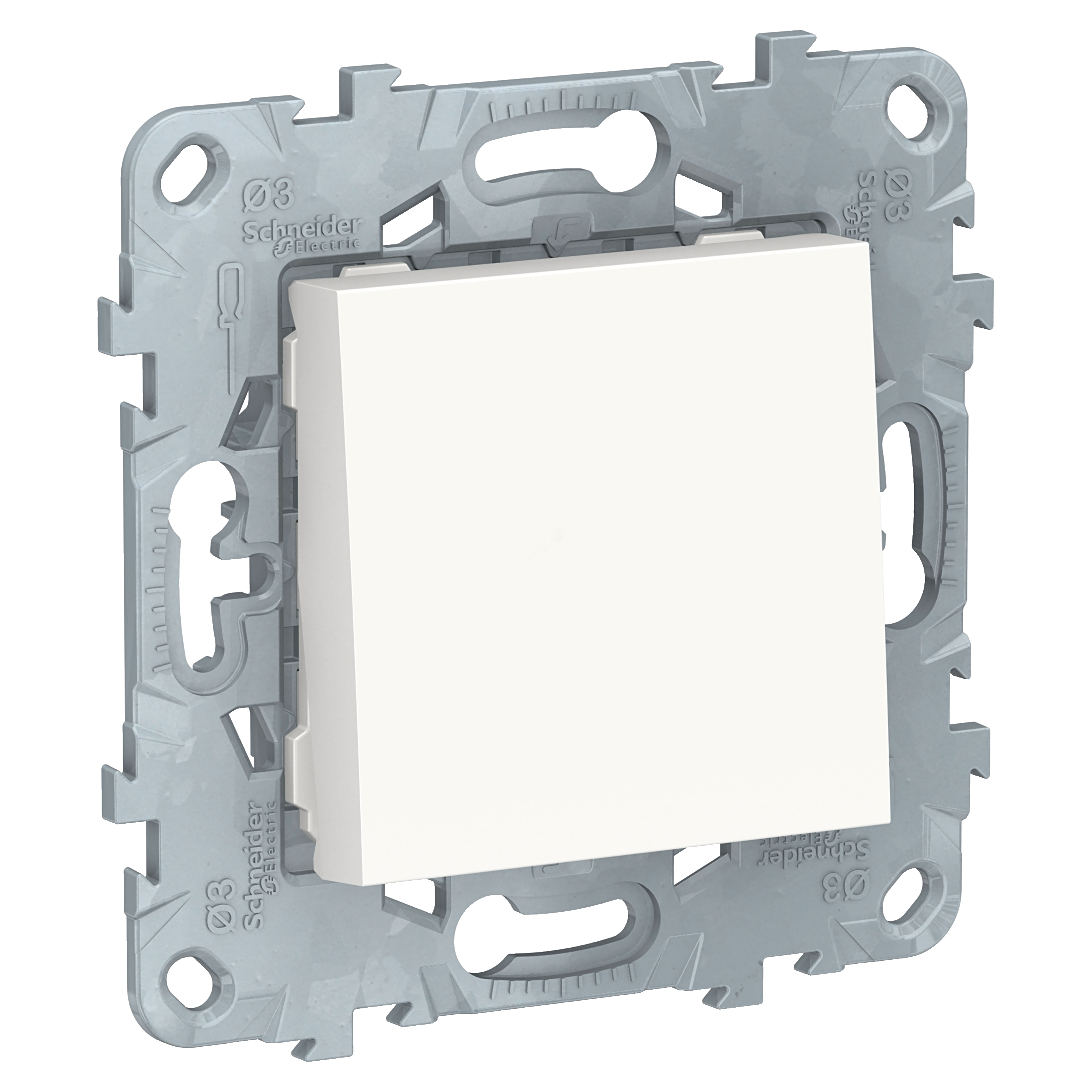 Выключатель UNICA NEW одноклавишный кнопочный схема 1 10 A белый NU520618 Schneider Electric - превью 2