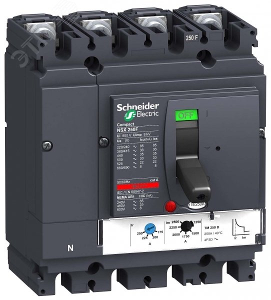 Выключатель автоматический 4П4T TM200D NSX250F LV431651 Schneider Electric - превью 2