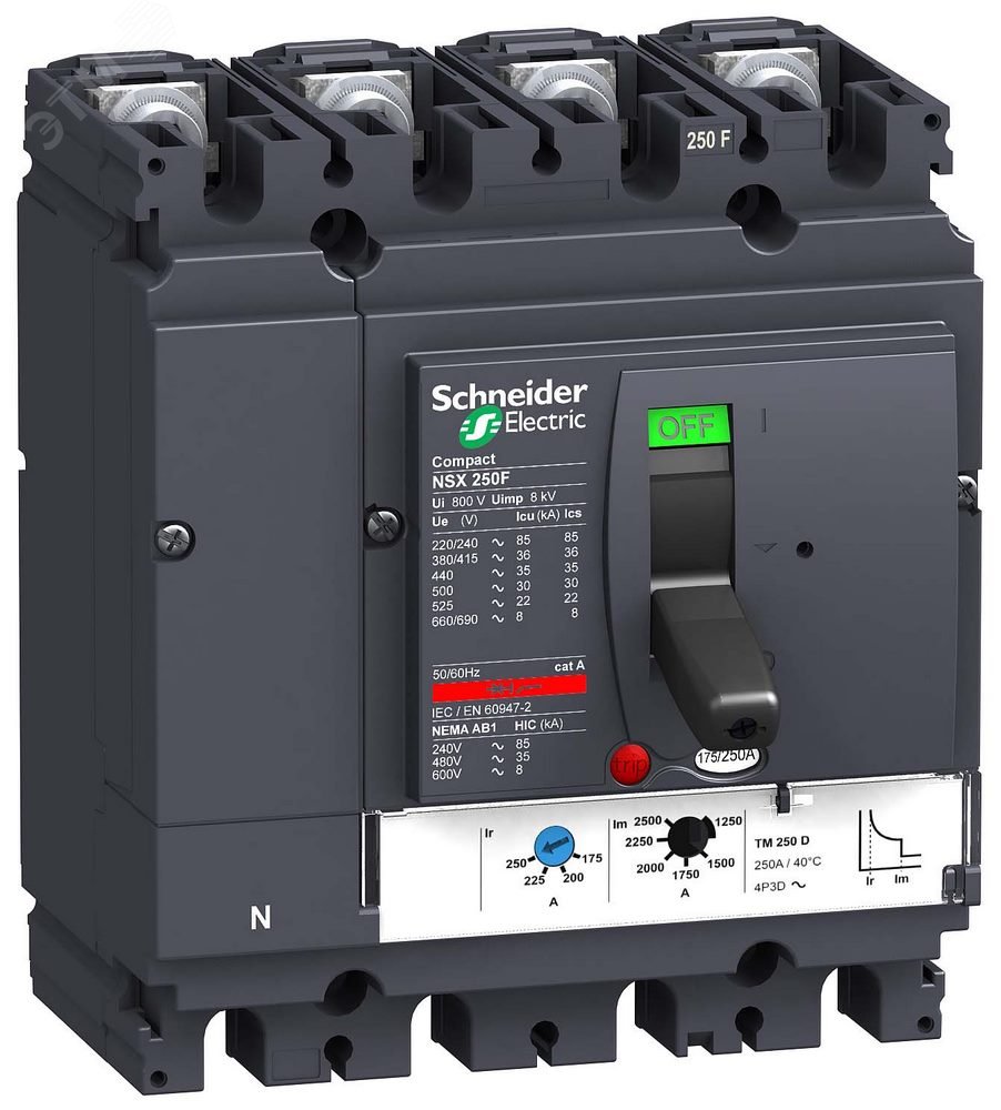 Выключатель автоматический 4П4T TM200D NSX250F LV431651 Schneider Electric - превью 4