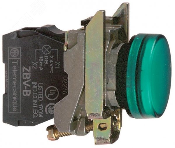 Лампа сигнальная 22мм 24в светодиодная зеленая XB4BVB3 Schneider Electric - превью 3