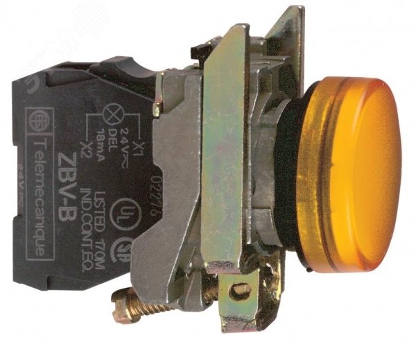 Лампа сигнальная 22мм 24в светодиодная желтая XB4BVB5 Schneider Electric - превью 3