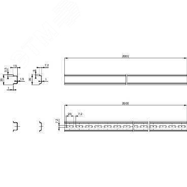 DIN-рейка симметричная перфорированная 2000мм 15х35 NSYSDR200D Schneider Electric - превью 4