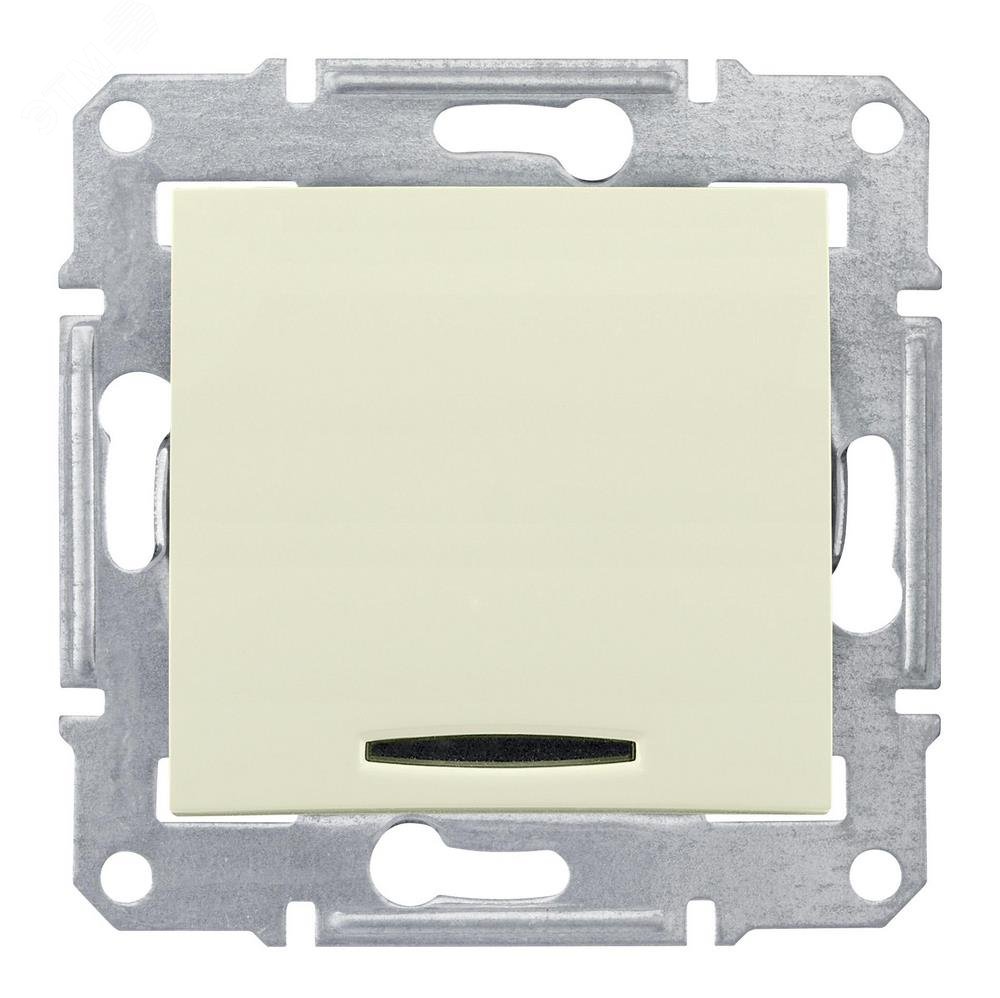 Выключатель одноклавишный, с подсветкой, в рамку, бежевый SDN1400147 Schneider Electric - превью 4