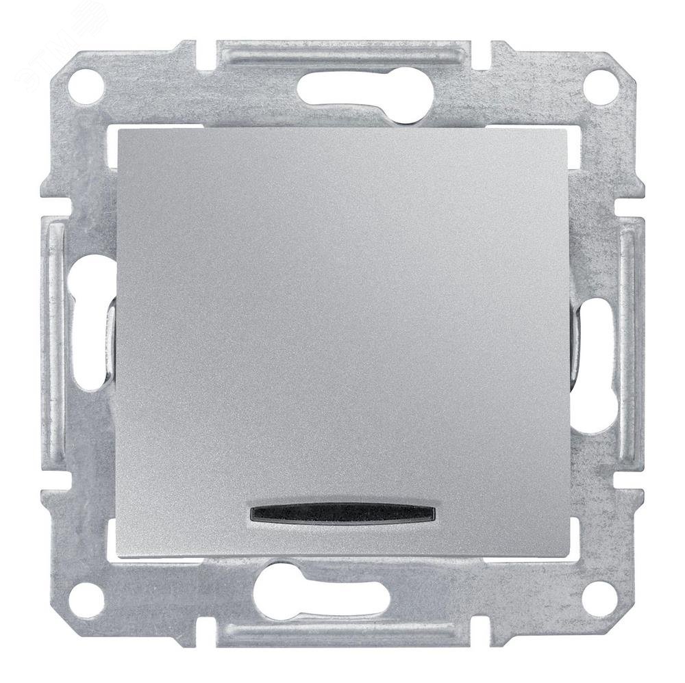 Sedna Переключатель одноклавишный с подсветкой проходной в рамку алюминий сх.7 SDN0501160 Schneider Electric - превью 5