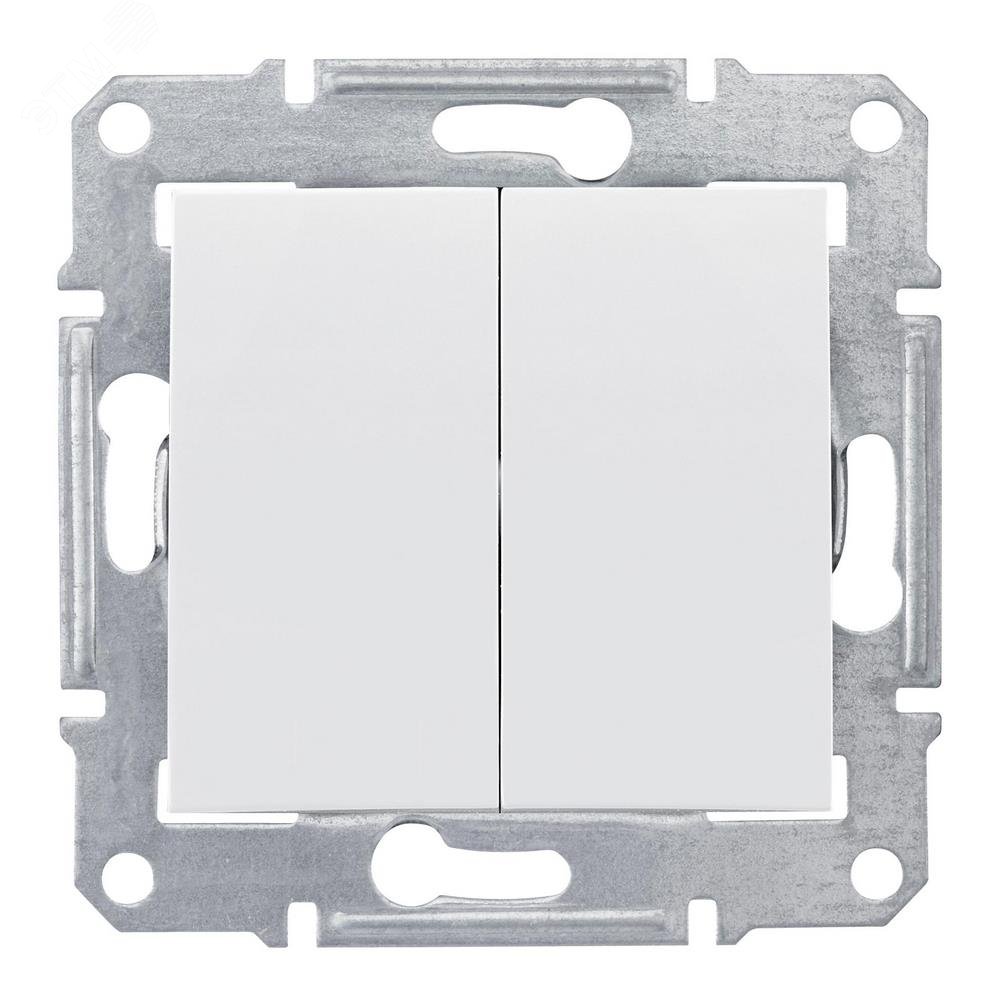 Sedna Выключатель двухклавишный в рамку белый сх.5 SDN0300121 Schneider Electric - превью 4