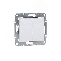 Sedna Переключатель двухклавишный в рамку белый сх.6+6 SDN0600121 Schneider Electric - превью 6
