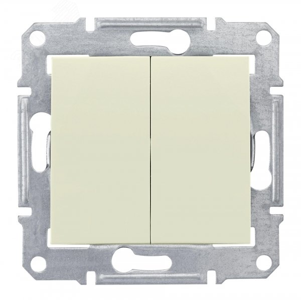Sedna Переключатель двухклавишный в рамку бежевый схема 6+6 SDN0600147 Schneider Electric - превью 3