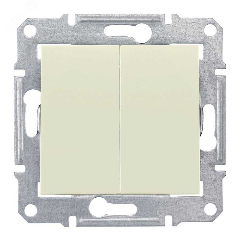 Sedna Выключатель двухклавишный в рамку бежевый схема 5 SDN0300147 Schneider Electric - превью 4
