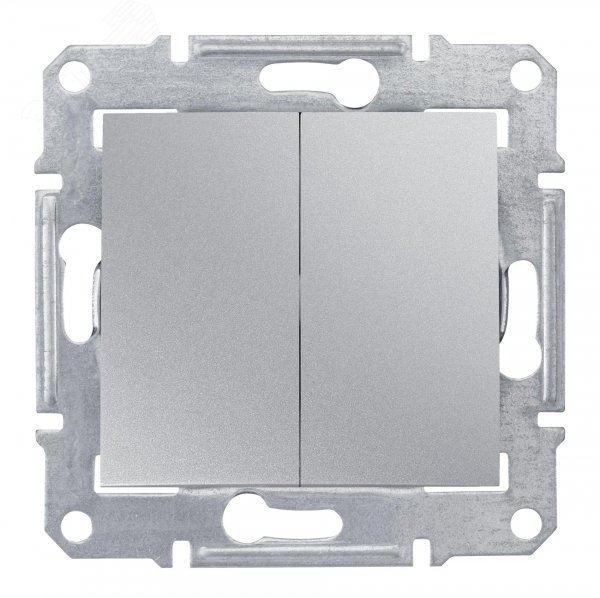 Sedna Переключатель двухклавишный в рамку алюминий схема 6+6 SDN0600160 Schneider Electric - превью 3