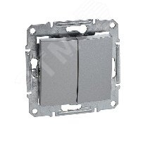 Sedna Переключатель двухклавишный в рамку алюминий схема 6+6 SDN0600160 Schneider Electric - превью 7