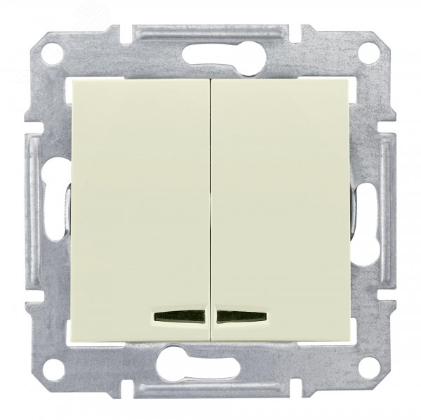 Sedna Выключатель двухклавишный с подсветкой в рамку бежевый SDN0300347 Schneider Electric - превью 2