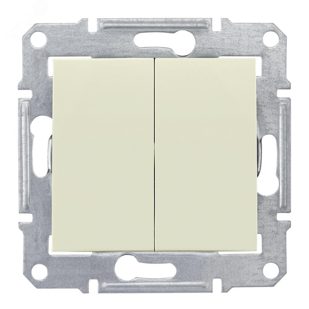 Sedna Выключатель двухклавишный в рамку IP44 бежевый SDN0300447 Schneider Electric - превью 3