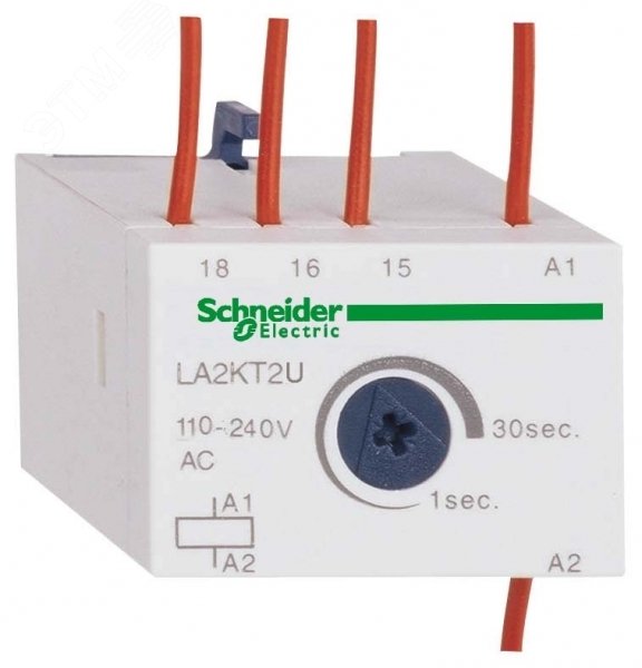 Блок вспомогательных контактов с выдержкой времени AC 110..240V LA2KT2U Schneider Electric - превью 2
