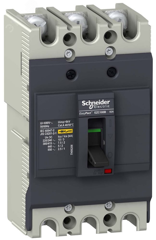 Выключатель автоматический трехполюсный EZC100 7.5 KA/400 В 3T 50 A EZC100B3050 Schneider Electric - превью 4