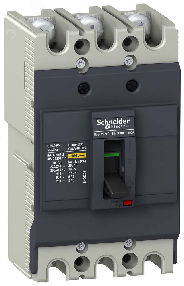 Выключатель автоматический трехполюсный 100А 10кА EZC100F EZC100F3100 Schneider Electric - превью 4