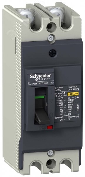 Выключатель автоматический двухполюсный EZC100 30 KA/380В 2Т 32 A EZC100H2032 Schneider Electric - превью 2