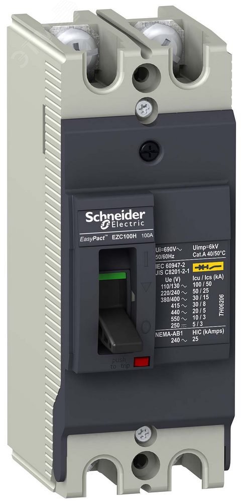 Выключатель автоматический двухполюсный EZC100 30 KA/380В 2Т 32 A EZC100H2032 Schneider Electric - превью 4