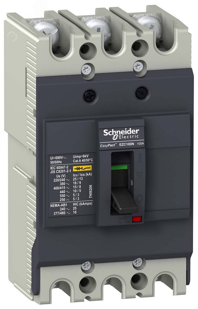 Выключатель автоматический трехполюсный 40А 18кА EZC100N EZC100N3040 Schneider Electric - превью 4