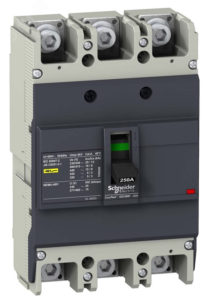 Выключатель автоматический трехполюсный EZC250F 250А 18кА EZC250F3250 Schneider Electric - превью 3