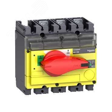 Выключатель-разъединитель INV160 3п красная рукоятка/желтая панель 31184 Schneider Electric - превью 7