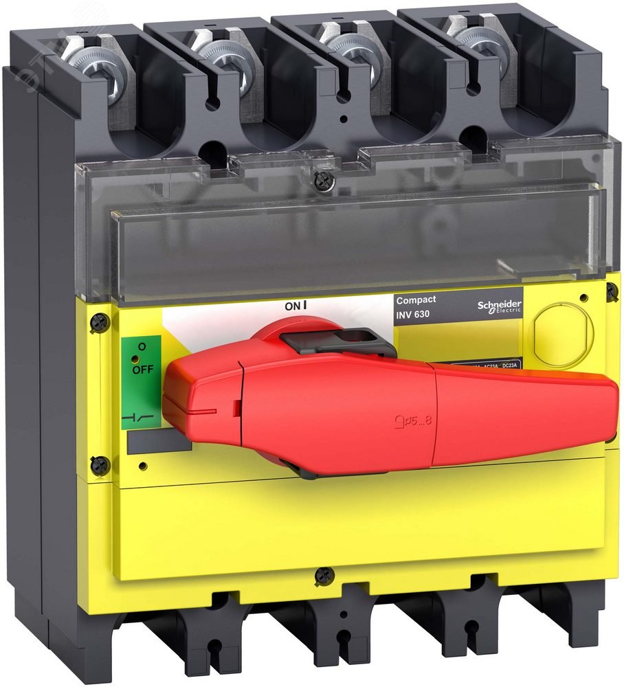 Выключатель-разъединитель INV400 4п красная рукоятка/желтая панель 31191 Schneider Electric - превью 5
