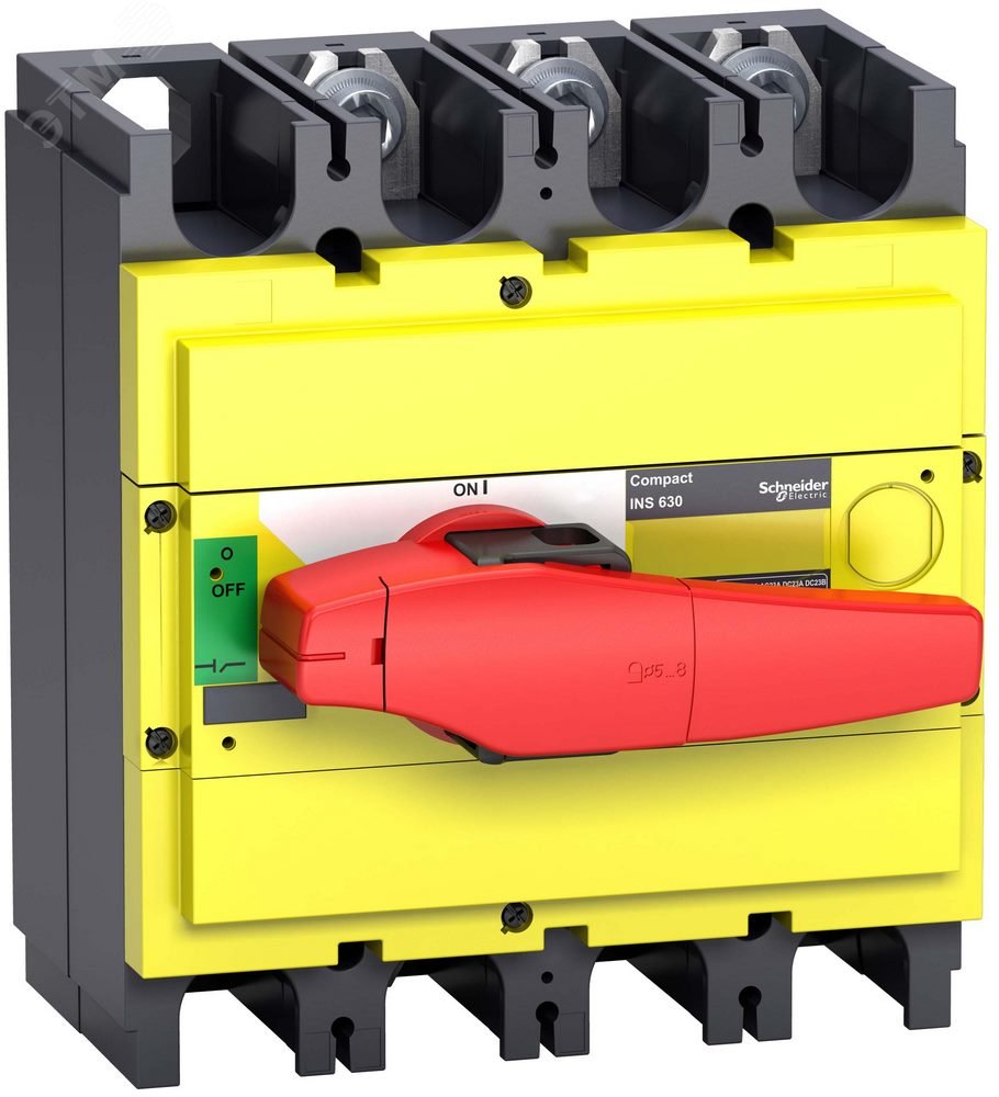 Выключатель-разъединитель INS630 3п красная рукоятка/желтая панель 31134 Schneider Electric - превью 4