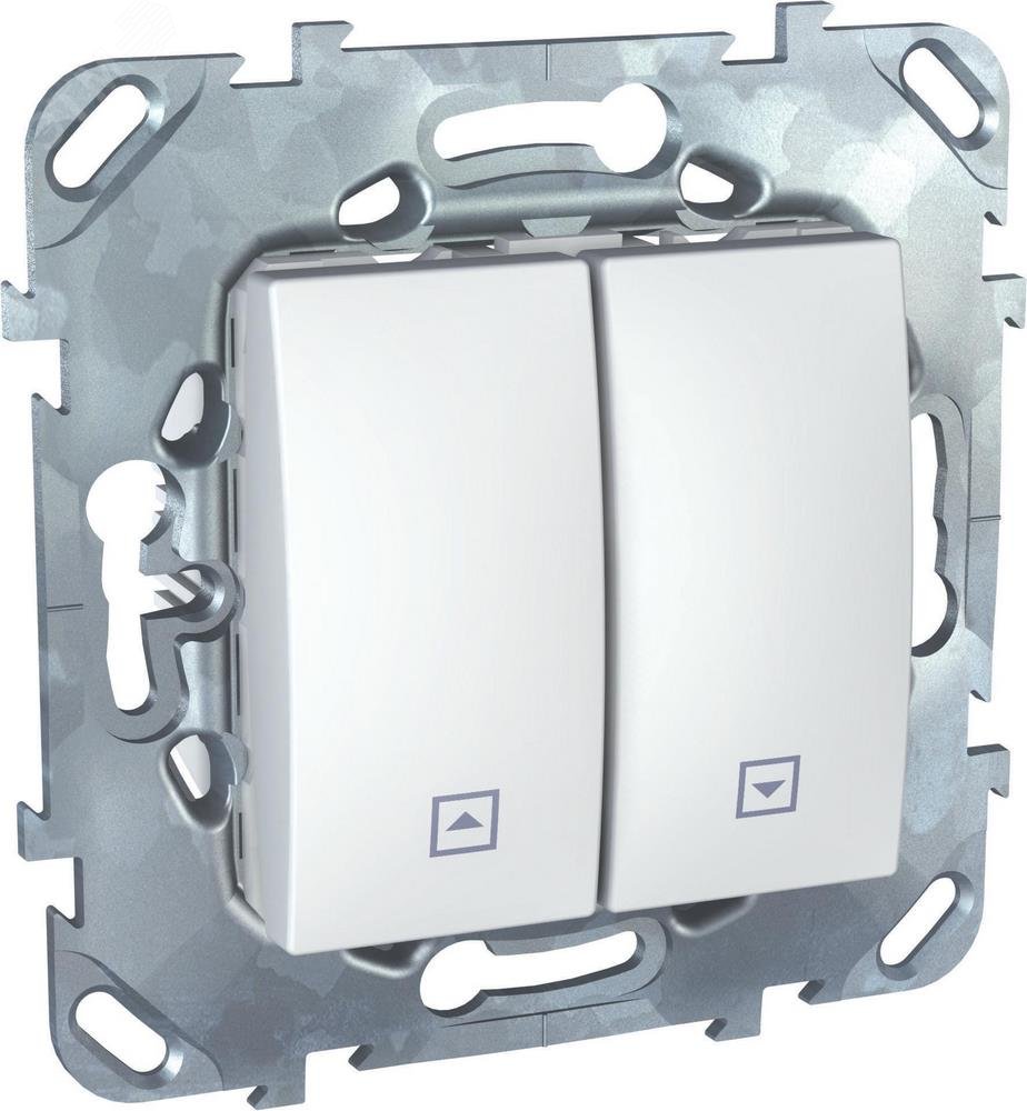 UNICA Выключатель для жалюзи нажимной в рамку белый MGU5.207.18ZD Schneider Electric - превью 4
