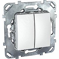 UNICA Выключатель двухклавишный в рамку белый MGU5.211.18ZD Schneider Electric - превью 4