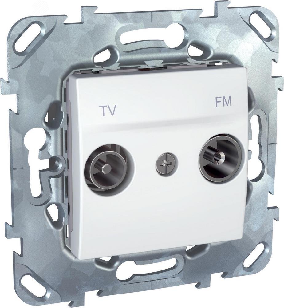 UNICA Розетка телевизионная TV/FM оконечная в рамку белая MGU5.452.18ZD Schneider Electric - превью 5