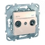 UNICA Розетка телевизионная R-TV/SAT в рамку бежевая MGU5.454.25ZD Schneider Electric - превью 6