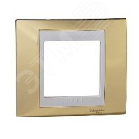 Рамка 1 пост золото с белой вставкой MGU66.002.804 Schneider Electric - превью 5