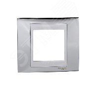 Рамка 1 пост серебро с белой вставкой MGU66.002.810 Schneider Electric - превью 5