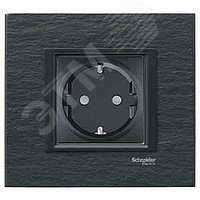 UNICAtop Розетка с заземлением со шторками в рамку черная MGU5.037.12ZD Schneider Electric - превью 6