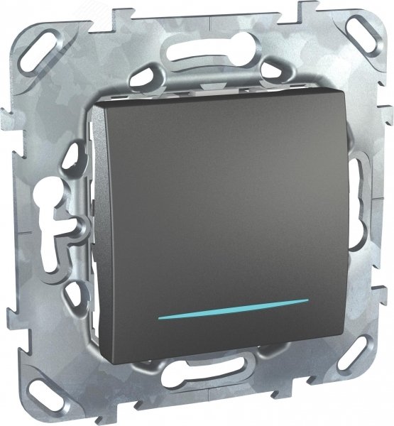 UNICAtop Переключатель одноклавишный с индикацией в рамку графит MGU5.203.12NZD Schneider Electric - превью 4