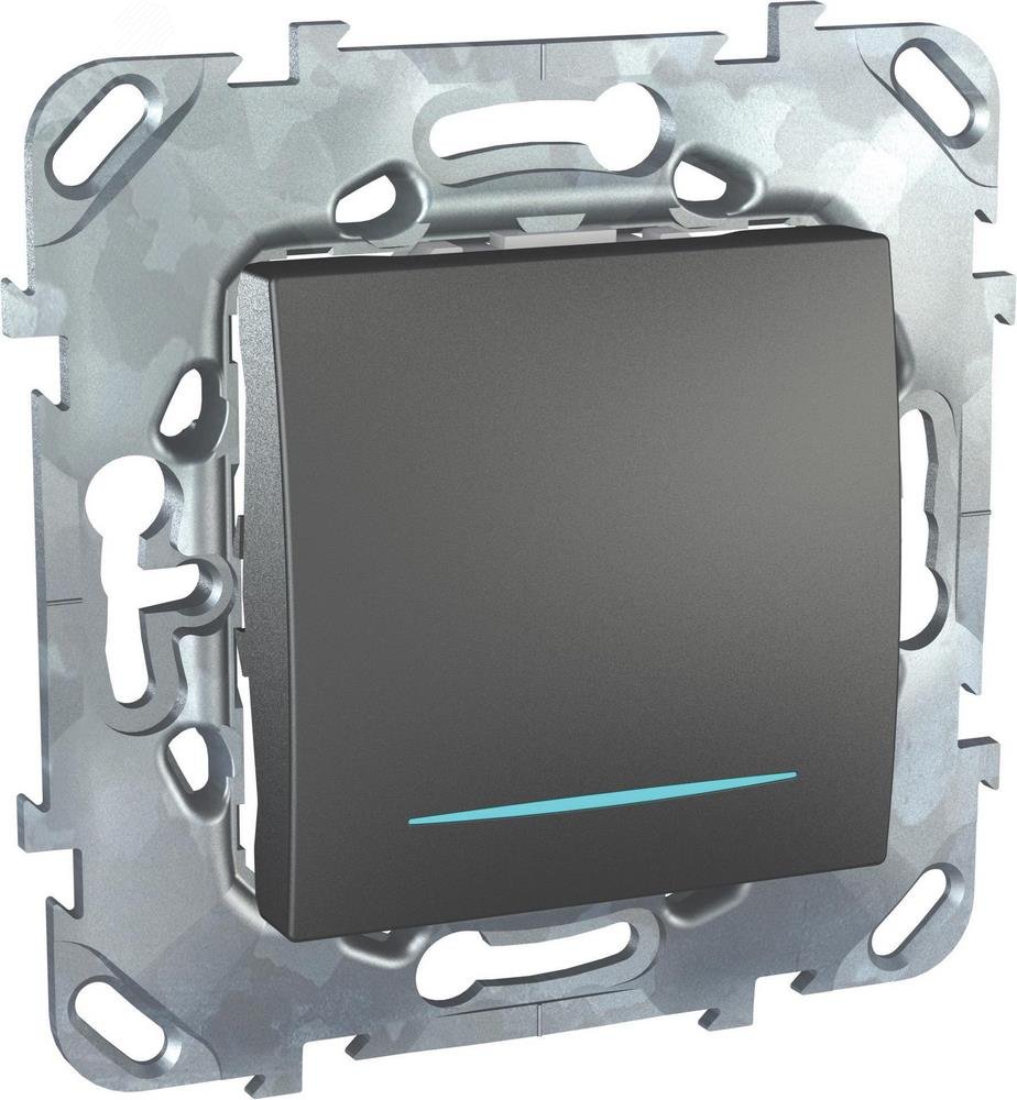 UNICAtop Переключатель одноклавишный с индикацией в рамку графит MGU5.203.12NZD Schneider Electric - превью 5