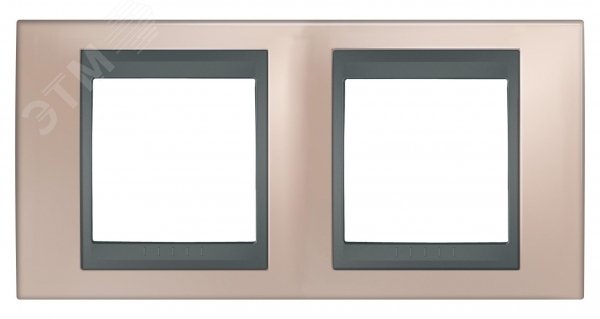 UNICAtop Рамка 2 поста металл (оникс/графит) MGU66.004.296 Schneider Electric - превью 3