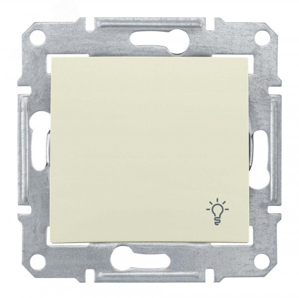 Sedna Выключатель кнопочный одноклавишный символ Свет в рамку бежевый SDN0900147 Schneider Electric - превью 2